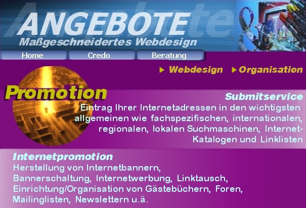 Internetpromotion, Submitservice, Internetbanner usw.